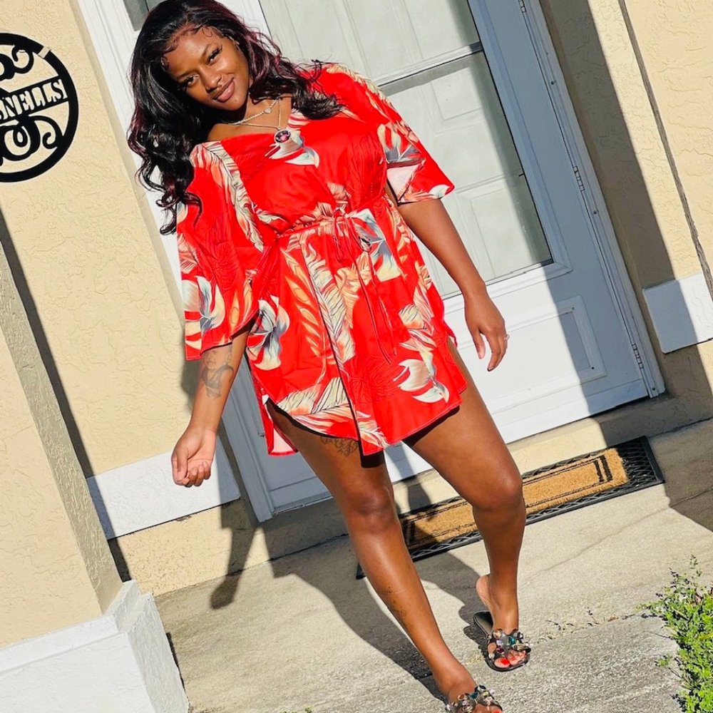 Tropical Flowy Mini Dress
